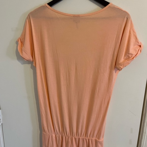 Bobi SHIRRED DROP WAIST DRESS fromRevolve in Peach size small - Picture 6 of 9
